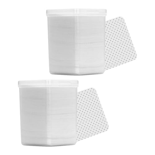 Amosfun Almohadillas de Algodón de Color Claro para Limpieza de Uñas y Maquillaje, 2 Cajas de 400 Unidades, Discos Absorbentes para Extensiones de Pestañas, Uso Profesional y Doméstico