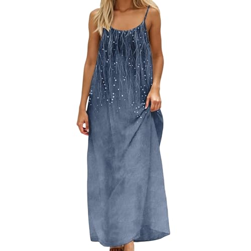Image of HTHLVMD Backless Cami Dress Summer Dresses for Women 2026 Spaghetti Strap Dresses Womens Solid Color Backless Cami Dress
