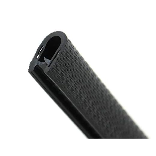SMI-Kantenschutzprofil KS1-4S-M für 1-4mm PVC mit Stahleinlage Schwarz matt selbstklemmend ohne Kleber - Kantenschutz, Kederprofil, Kantenprofil, Kantenschutzleiste für Autotüren, Bleche (1 m)