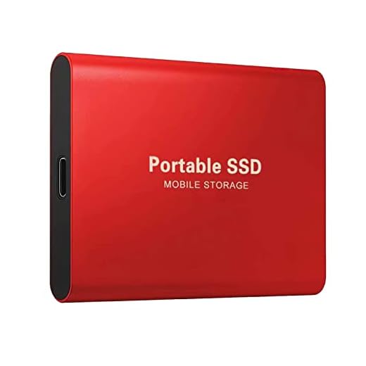 Mobil Solid State Ultra Slim Portable Extern Hårddisk USB 3.1 Mobil HDD Storage SSD Extern Hårddisk Datalagring Hårddisk,1TB,Red
