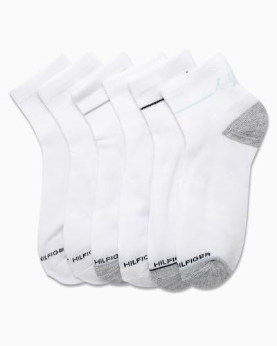 Image of Tommy Hilfiger Womens Quarter Socks - 6 Pack Soft Cushioned Athletic Performance Ankle Socks for Women for Sports and Running