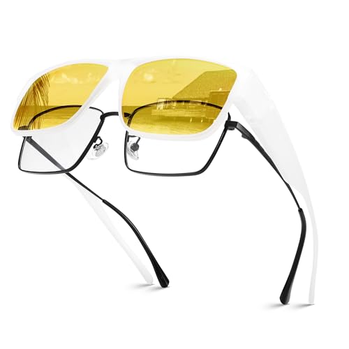 Pro Acme Over Glasses Sunglasses Polarized Rectangular Over Glasses Shades Square Retro Lightweight UV Pretection