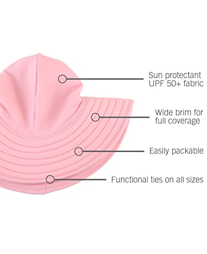 Image of RuffleButts Baby /Toddler Girls UPF 50+ Sun Protective Wide Brim Swimwear Sun Hat