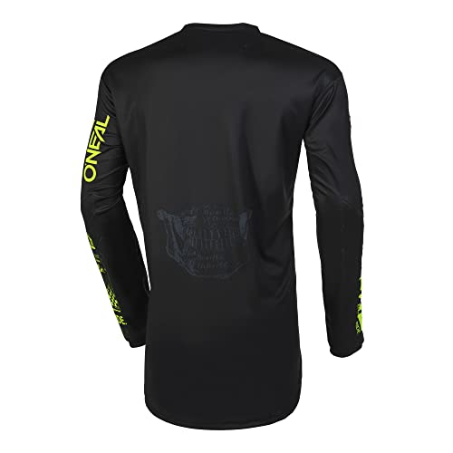 O’NEAL | Motocross-Shirt langarm | MX MTB Mountainbike | Passform für Maximale Bewegungsfreiheit, Eingenähter Ellbogenschutz | Element Jersey Attack V.23 | Erwachsene | Schwarz Neon-Gelb | Größe M