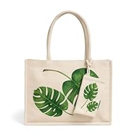 ALWY Bolsa De Praia Ecobag: Sacola Rústica Juta + Carteira Planta Verão 2026