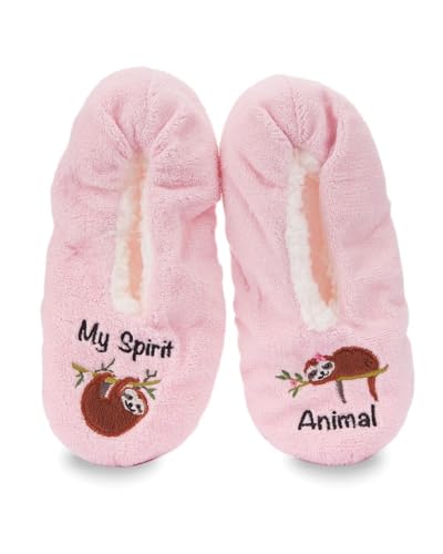 MeMoi Women's My Spirit Animal Sherpa Lined Slippers