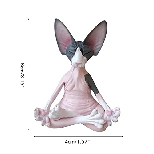 Estatua Gato Sphynx Meditando 8x4 cm Decoración Hogar miniatura 7