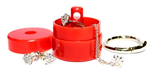 (Red) Lion Latch Jewelry Tote Pill Box Keychain Container Jewelry Box Case Storage