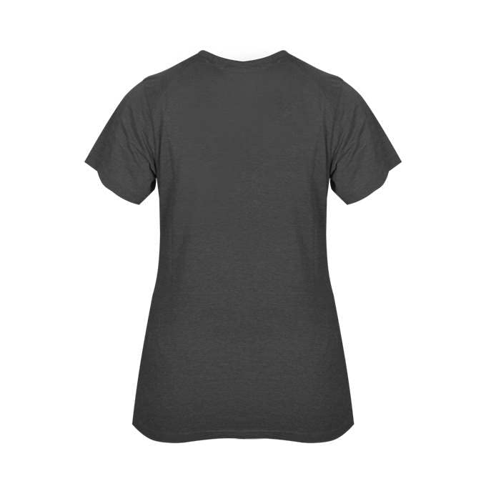 Badger Sports Tri-Blend Ladies' V-Neck Tee Black Heather Large