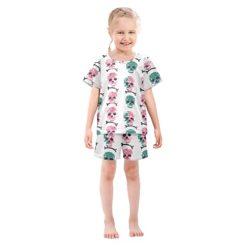 Skull Pajama Set Pajamas Sleepwear Nightwear Loungewear Clothes Set B0404351