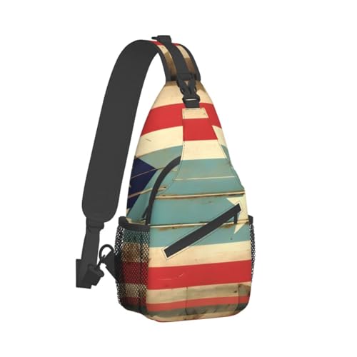 Mochila bandolera Puerto Rico Flag para viajes y deportes miniatura 2