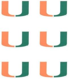NCAA Miami Hurricanes Face Tattoos, Team Colors, One Size