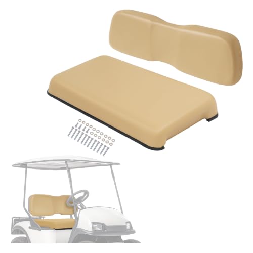 WUTIST Golf Cart Front Seat Bottom & Seat Backrest Compatible with 2000.5-up Club Car DS Seat Bottom and Back Tan Plastic Foam Wood