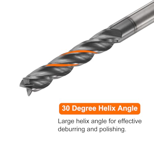 Image of HARFINGTON Carbide Square Nose End Mill Bit 3 /16 inch Cut Dia 4 Flutes TiAlN Coated Milling Cutter for Hardened Steel Metal (3 /16 inch Shank 1 inch Cut Length 3 inch Long 30 Degree Helix)