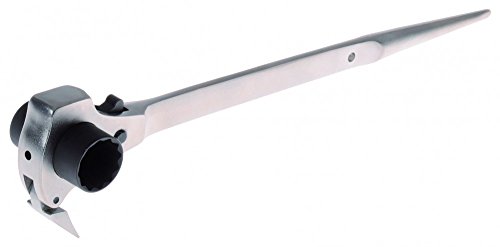 Projahn 2319221 Gerüstbauerschlüssel 4-in-1, Hammer/Nageleisen/Umschaltknarre/Spitzkegeldorn, Ratschenfunktion Größe 19/22, vielseitig, universell einsetzbar, stabil, Chrom-Vanadium-Stahl