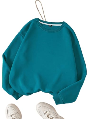 Image of SXV STYLE Solid Plain Unisex Cotton Oversized Baggy Sweatshirt
