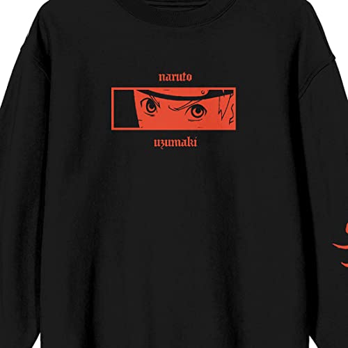 Bioworld Naruto Shippuden Naruto Close Up Crew Neck Long Sleeve Black Fleece Unisex Adult Sweatshirt2