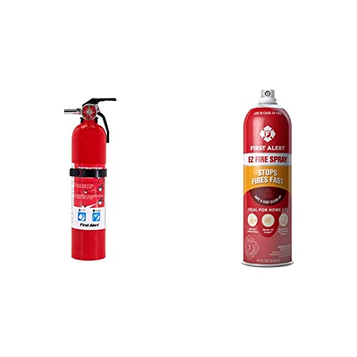 Image of FIRST ALERT Fire Extinguisher, Garage Fire Extinguisher, Red, Garage10 FE10GR & EZ Fire Spray, Extinguishing Aerosol Spray, AF400