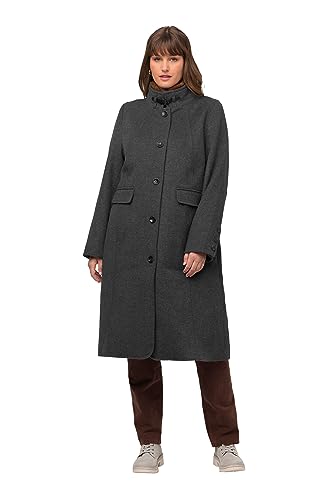 Ulla Popken Damen Landhaus Webpelz Mäntel, Taupe, 54-56