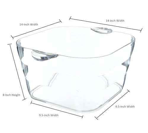 Prodyne Big Square Party Beverage Tub, Clear