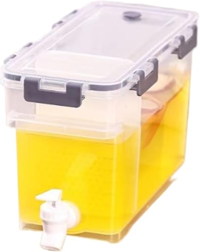 Lamantt蛇口付き冷水バケツ 家庭用 3.5リットル プラスチック冷水バケツ 冷蔵庫用ケトル ケトル 冷水ボトル 大容量 ジュースバケツ 冷蔵庫用冷水ケトル (グレー,3.5L)