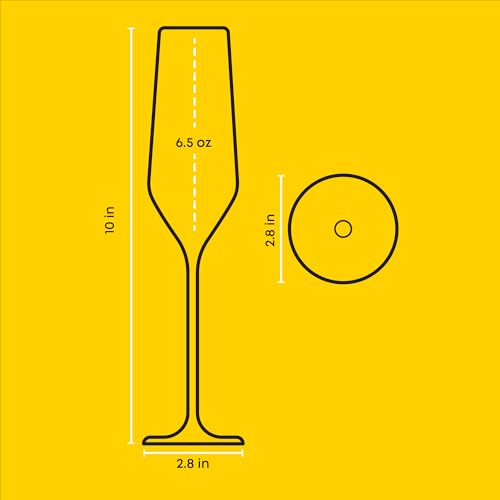JoyJolt Champagne Glasses Layla Collection, Set of 4 – 6.7 oz Elegant Crystal Stemmed Champagne Flutes for Prosecco, Sparkling Wine, Mimosas, Cocktails, Weddings, Anniversaries, Parties - Image 3