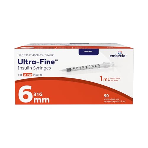 BD Ultra-Fine Syringes 31G x 6mm 1cc Box of 90