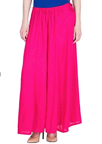 Image of TNQ Full Flared Cotton Palazzo Pants || Gold Print Printed Sharara Garara || Ethnic Or Casual Wear