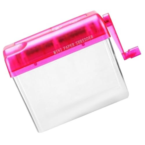 Alipis Trituradora Manual de Papel Roja, Pequeña y Resistente para Oficina y Hogar, Trituradora de Escritorio para Documentos A4, Facturas y Recibos, Herramienta Práctica y Portátil