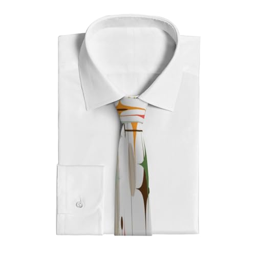 Mid Century Modern Starbursts And Globes Men'S Classic Silk Smooth Tie, Suitable For Pairing With Formal Occasions2