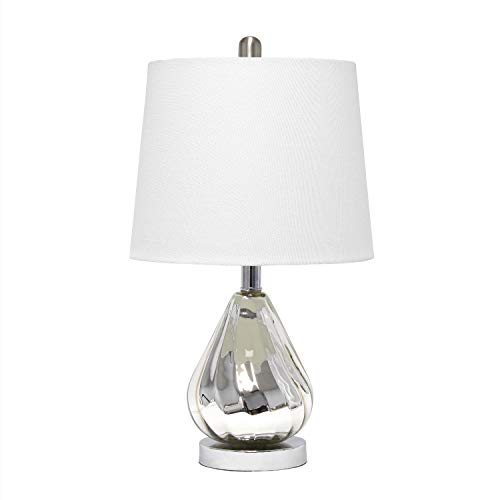 Elegant Designs LT3319-WHT Ripple Table Lamp, Chrome/White