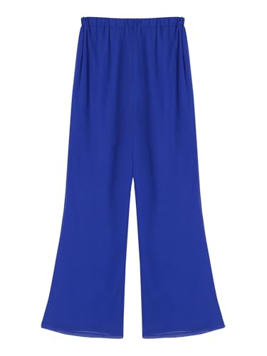 Choomomo Wide Leg Dress Pants for Women Elastic High Waist Solid Chiffon Dressy Trousers4