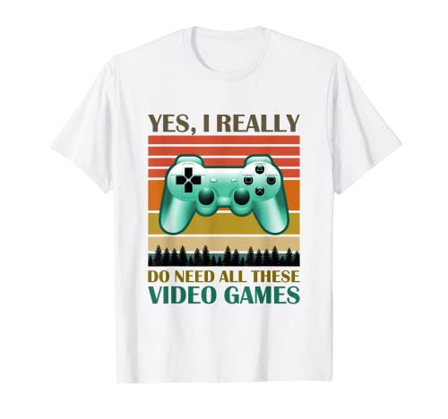 Funny Video Games Gaming Gamer Player Boys Girls Men Women Maglietta