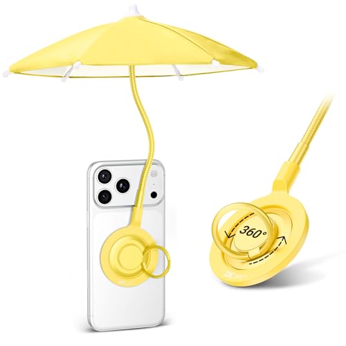 Magnetic Cellphone Umbrella for Sun Universal Cute Phone Umbrella Sunshade with 360Adjustable & Rotatable Phone Ring Outdoor Anti-reflective Sun Visor for Cellphone/Android/Kindle Vacation Essentials