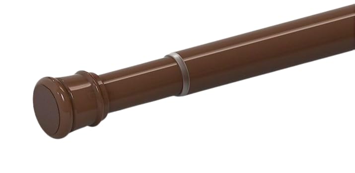homecloud expandable shower curtain rod, extendable room divider without drilling, adjustable shower rod, sturdy & rust resistant rod (brown pack of 1, extendable- 110 to 200 cm)