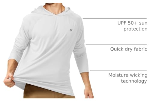 Image of Roadbox Mens Fishing Sun Hoodie, Long Sleeve UPF 50+ UV Protection Shirts