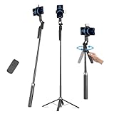 71'' Auto Face Tracking Tripod 360° Rotation Phone Tripod with Remote Control and Phone Holder, Selfie Stick Tripod with Selfie Light for iPhone, Android, Applied to YouTube, Tiktok, Live Vlog Video