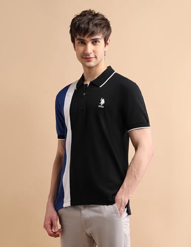 Image of U.S. POLO ASSN. Slim Fit Polo T Shirts for Men - 100% Cotton, Half Sleeves Mens Tshirt