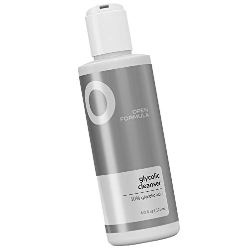 Open Formula Glycolic Acid 10% Cleanser For Deep Pore Cleansing And Mild Exfoliation. Brightens Dark Spots & Acne Scars. AHA Glycolic Gel Face Wash For All Skin Types, Women & Men, Face & Body