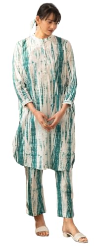 Image of LookMark Women's Printed Cotton Blend Straight Kurta Pant Set - Elegant Ethnic Wear Ensemble for Modern Women, Perfect for Any Occasion