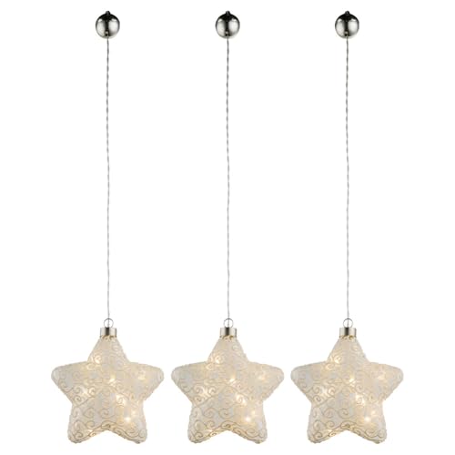 GLOBO LED Weihnachtsstern Hängelampe Weihnachtsdeko Glas Batterie...