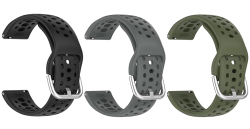 [SHEAWA] for Amazfit Active 2 �o���h �x���g 3�_�Z�b�g �����o���h �V���R�� GTS 4 mini/GTR Mini/bip3/GTS 2 mini�Ȃ� 20mm �ʋC���ɗD�� �����x���g �A�N�Z�T���[ (�u���b�N+�_�[�N�O