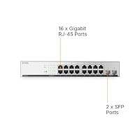 Zyxel LAN Switch 16 Port | Smart Managed Gigabit Netzwerk | GS1915-18v2 – Ansicht 2