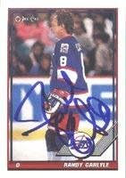Randy Carlyle Winnipeg Jets 1991 Opee Chee Autographed Card. This item comes with a certificate of authenticity from Autograph-Sports. Autographed -