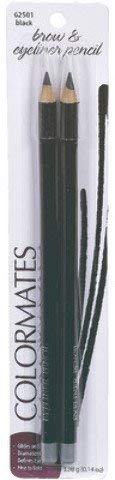 Brow and Eyeliner Pencil Black - 2 Ct (Pack Of 8)