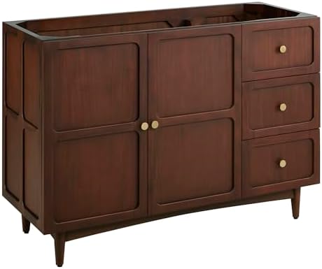 Signature Hardware 487970 Delavan 48" Freestanding Mahogany Single Basin Vanity Cabinet - Cabinet Only - Less Vanity Top - Cold Brew
