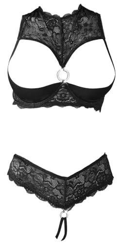 Cottelli Lingerie Shelf Bra Set 75B/S Hebe Set Schwarz 75B/S