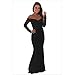 Produktbild Damenkleider Sommer Brautjungfernkleid Frauen Schulterfrei Blumenspitze Langes Kleid Langarm V-Ausschnitt Formell Langes Partykleid Cocktailpartykleid Schlankes Meerjungfrau-Kleid Abschlussballkleid