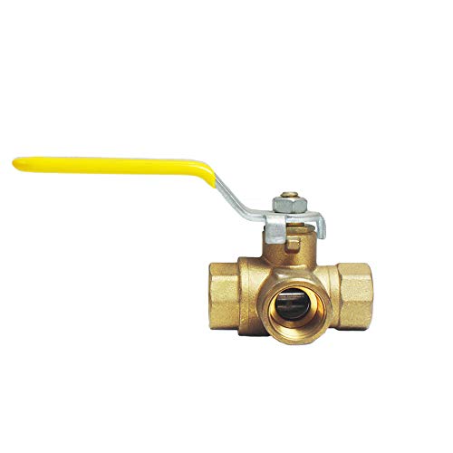 NIGO Industrial Co. 180SS Series 3-Way (L-Port) Forged Brass Ball Valve, Lever Handle, NPT Female, Full Port 400WOG (3/4") - Thumbnail 2