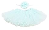 Falda ideal para un regalo Falda de Tul para bebé - niña - Flor - Banda para el Pelo - Foto - Traje - Verde - Talla única - Idea de Regalo Original